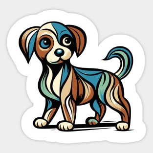 Pop art dog illustration. cubism illustration of a dog Sticker